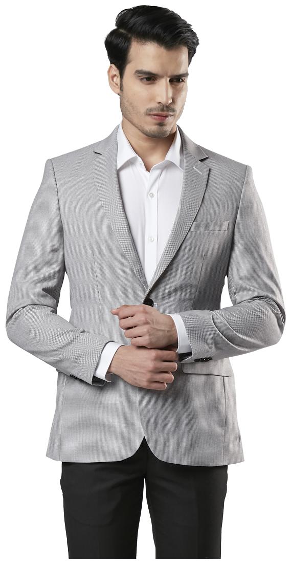 

Raymond Men Grey Striped Slim fit Single Breasted Blazer