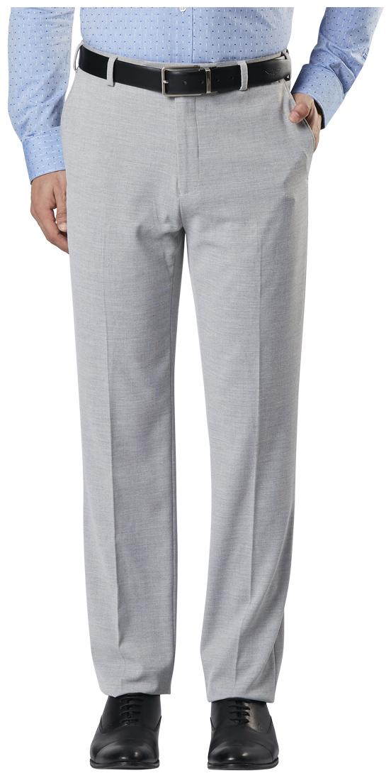 

Raymond Men Solid Regular Fit Formal Trouser - Grey