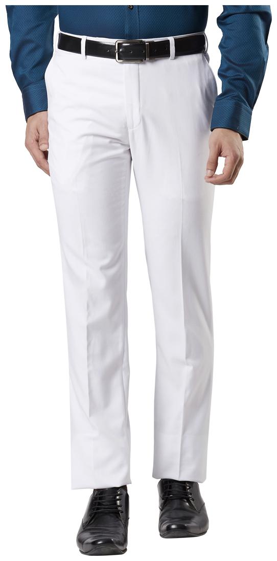 

Raymond Men Solid Slim Fit Formal Trouser - White