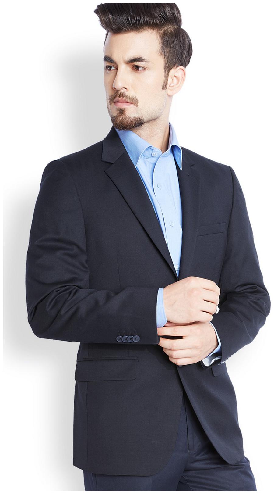 

Raymond Men Blue Solid Slim fit Single Breasted Blazer