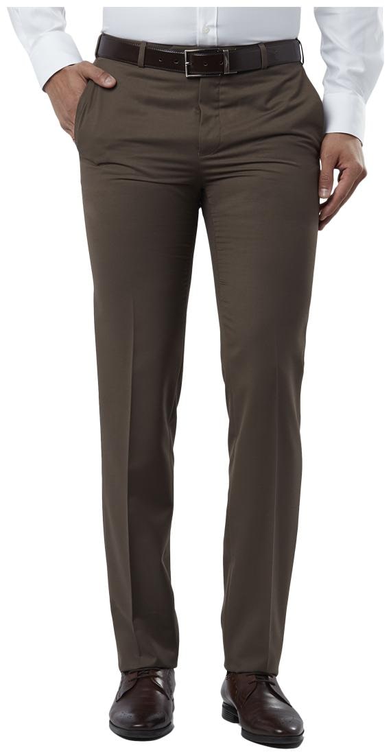 

Raymond Men Solid Slim Fit Formal Trouser - Brown