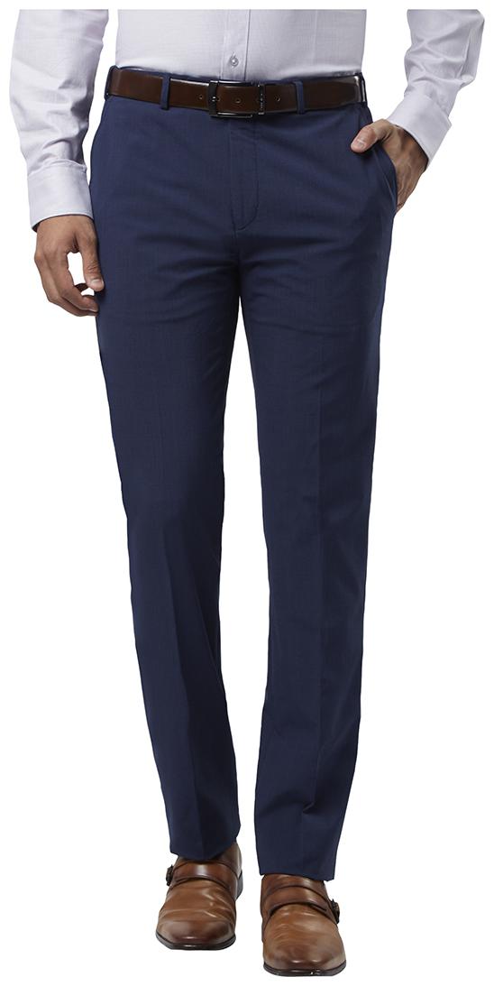 

Raymond Men Solid Regular Fit Formal Trouser - Blue