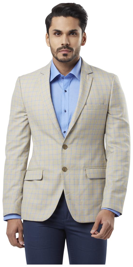 

Raymond Men Beige Solid Slim fit Single Breasted Blazer