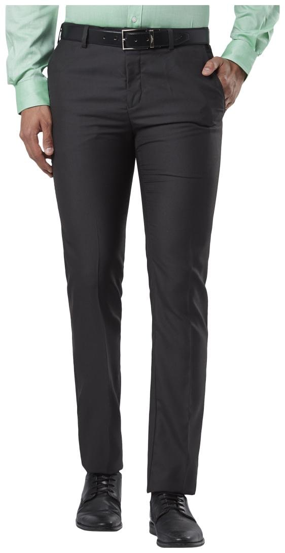 

Raymond Men Textured Slim Fit Formal Trouser - Black