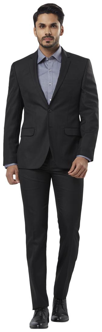 

Raymond Solid synthetic Black Slim Fit Notch Full Sleeve Suit