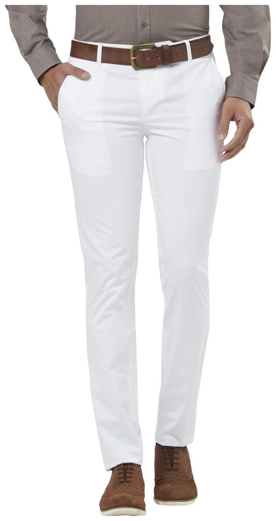 

Raymond Men Solid Slim Fit Formal Trouser - White