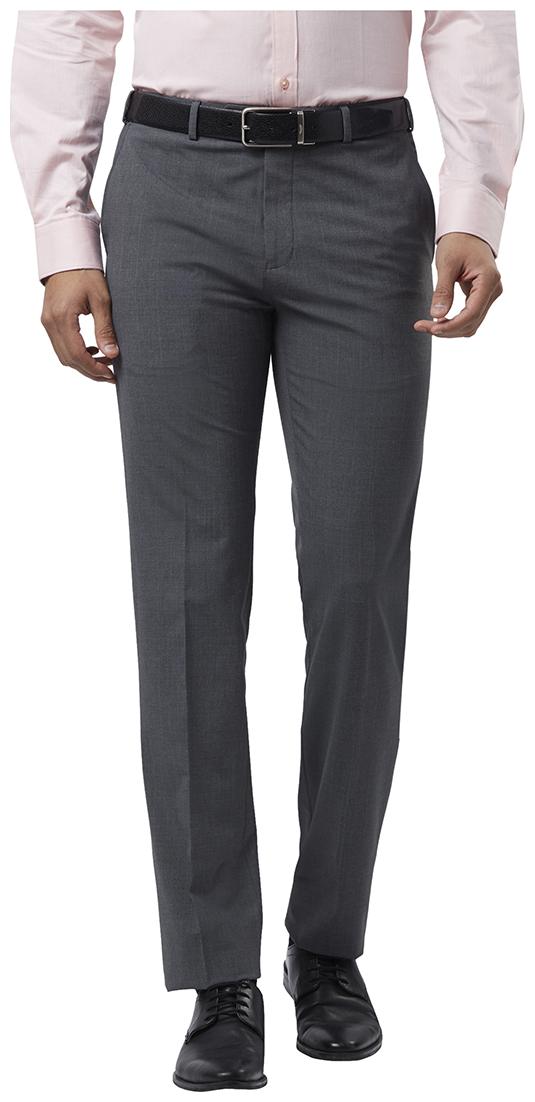 

Raymond Men Solid Regular Fit Formal Trouser - Grey