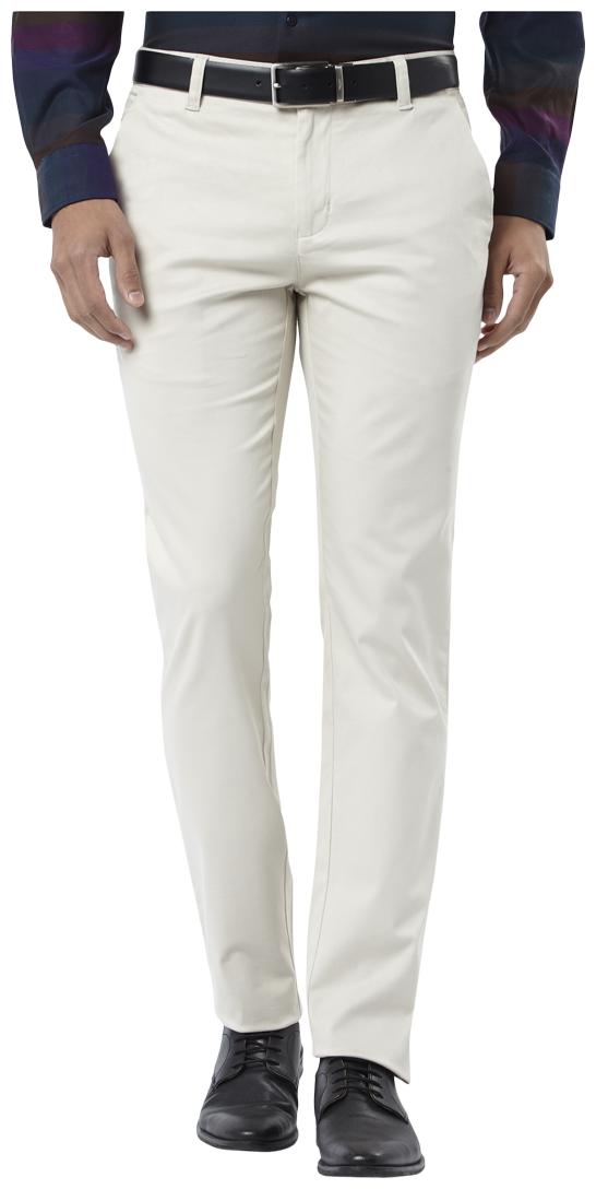 

Raymond Men Solid Slim Fit Formal Trouser - White