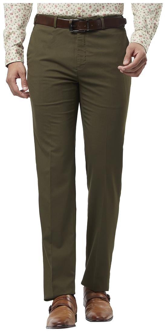 

Raymond Men Solid Slim Fit Formal Trouser - Green
