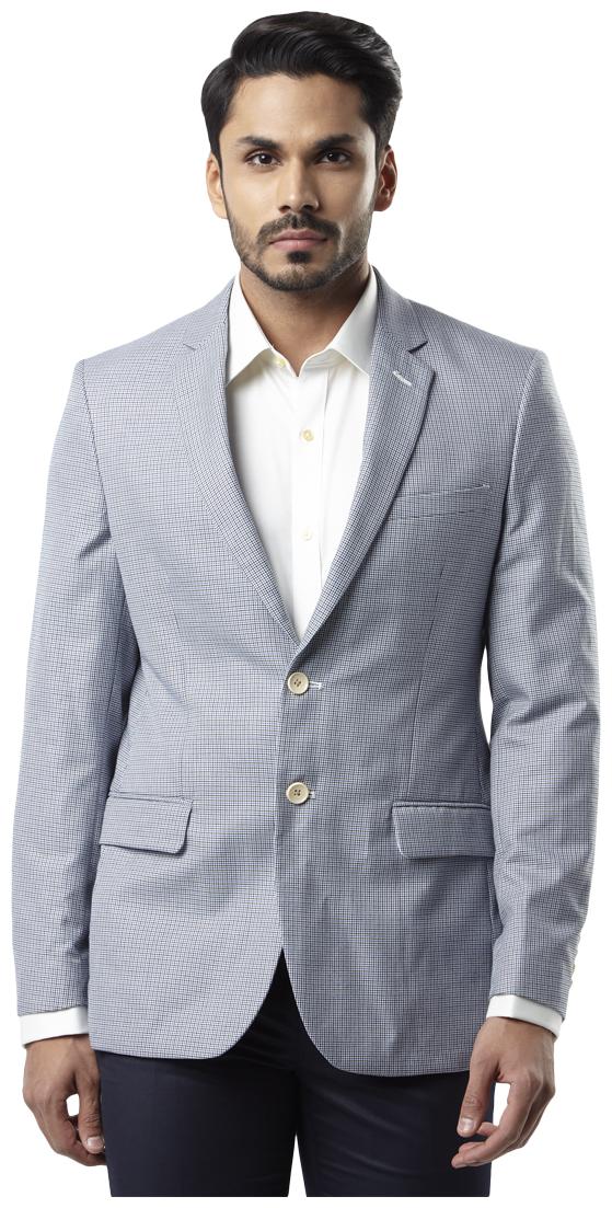 

Raymond Men Blue Solid Regular fit Single Breasted Blazer