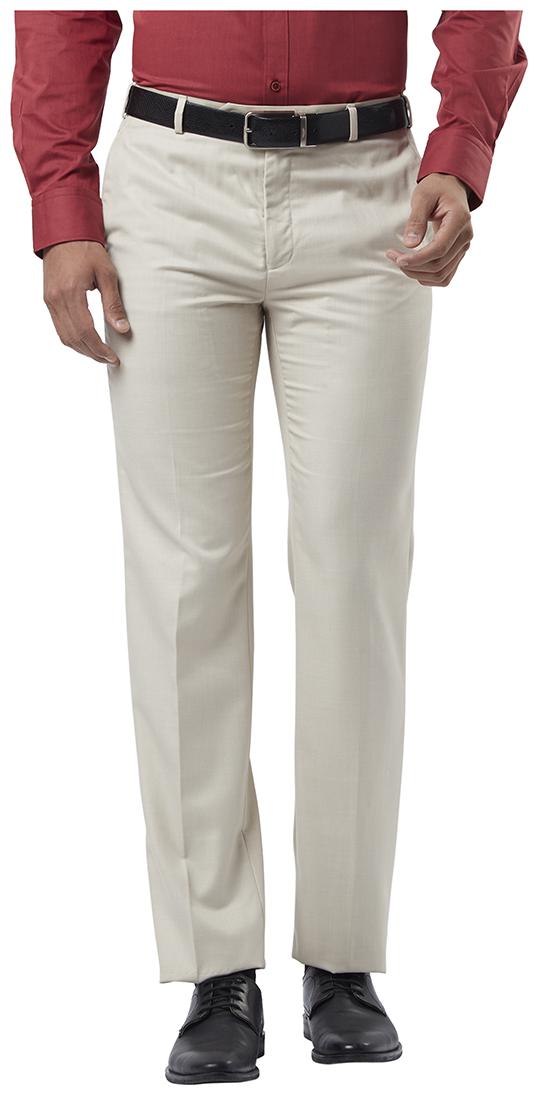 

Raymond Men Solid Regular Fit Formal Trouser - Cream