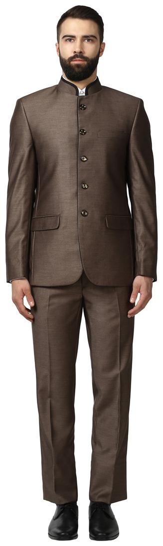 

Raymond Solid Rayon Brown Regular Fit Notch Collar Full Sleeve Suit