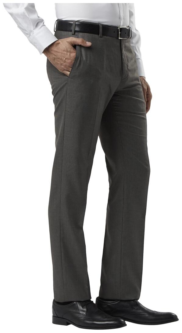 

Raymond Men Solid Regular Fit Formal Trouser - Grey