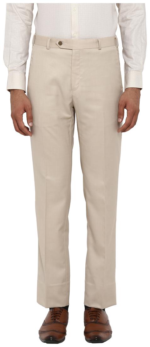 

Raymond Men Solid Regular Fit Formal Trouser - Cream