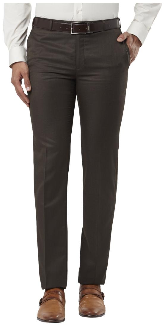 

Raymond Men Solid Slim Fit Formal Trouser - Brown