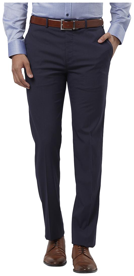

Raymond Men Solid Regular Fit Formal Trouser - Blue