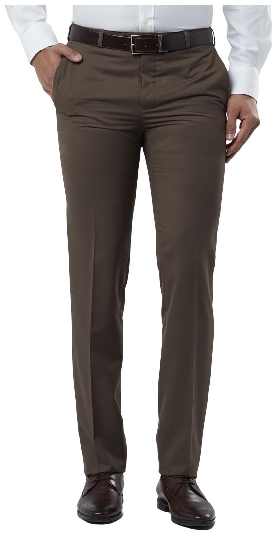 

Raymond Men Solid Slim Fit Formal Trouser - Brown