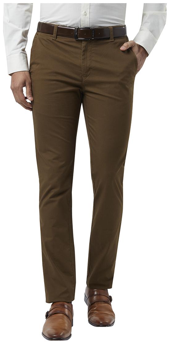 

Raymond Men Solid Slim Fit Formal Trouser - Brown
