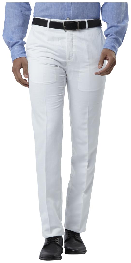 

Raymond Men Solid Regular Fit Formal Trouser - White
