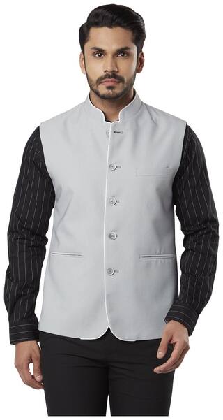 Raymond Men Polyester Regular fit Waistcoat - Grey