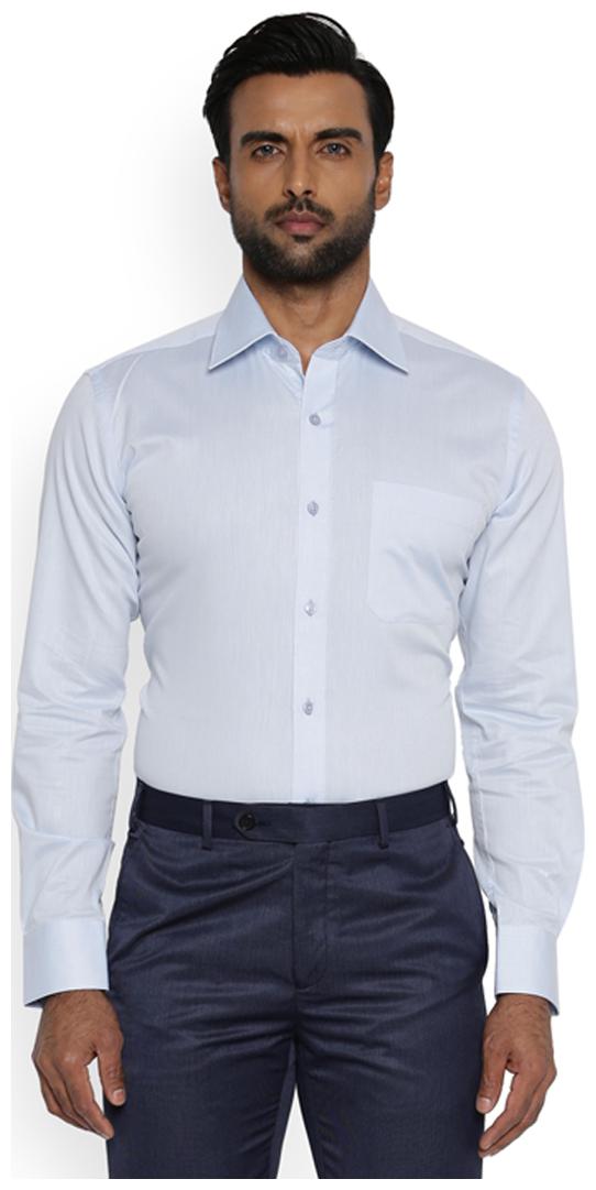 

Raymond Men Blue Solid Regular Fit Casual Shirt