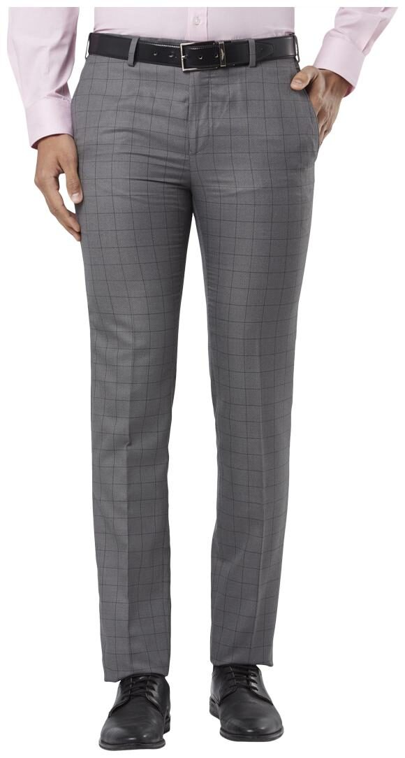 

Raymond Men Solid Slim Fit Formal Trouser - Grey