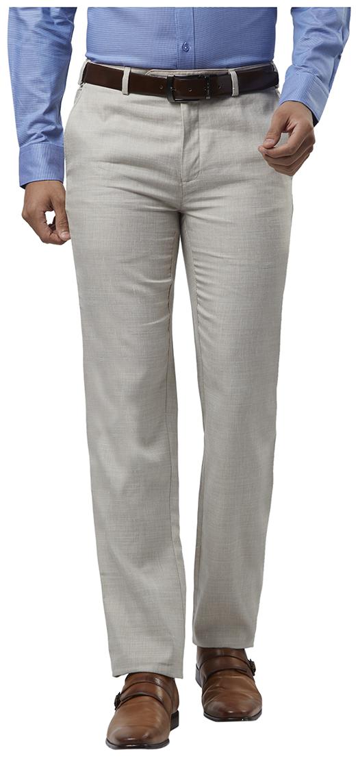 

Raymond Men Solid Regular Fit Formal Trouser - White