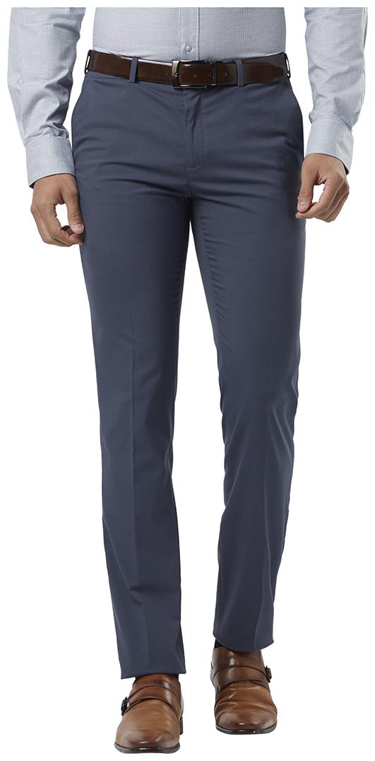 

Raymond Men Solid Slim Fit Formal Trouser - Blue