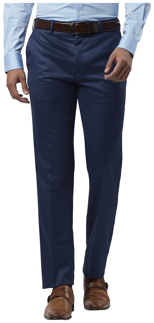 

Raymond Men Solid Regular Fit Formal Trouser - Blue