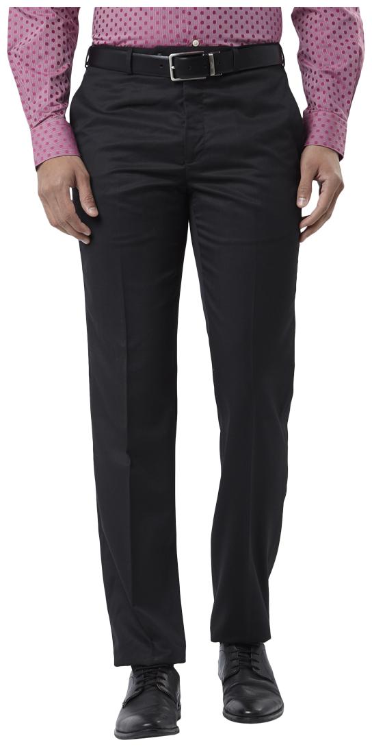 

Raymond Men Solid Regular Fit Formal Trouser - Black