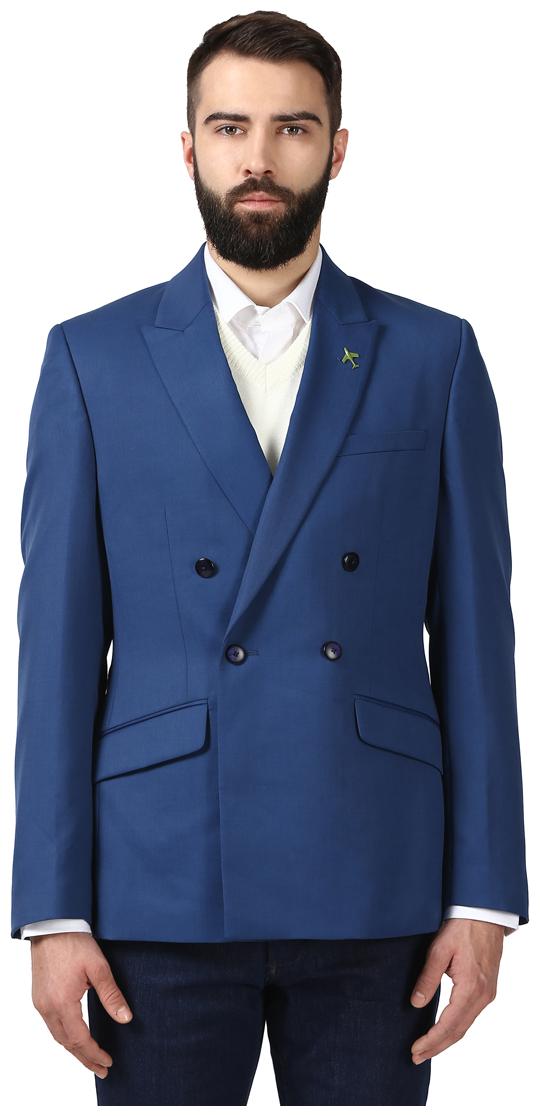 

Raymond Men Blue Solid Slim fit Single Breasted Blazer