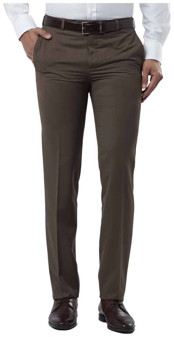

Raymond Men Solid Slim Fit Formal Trouser - Brown