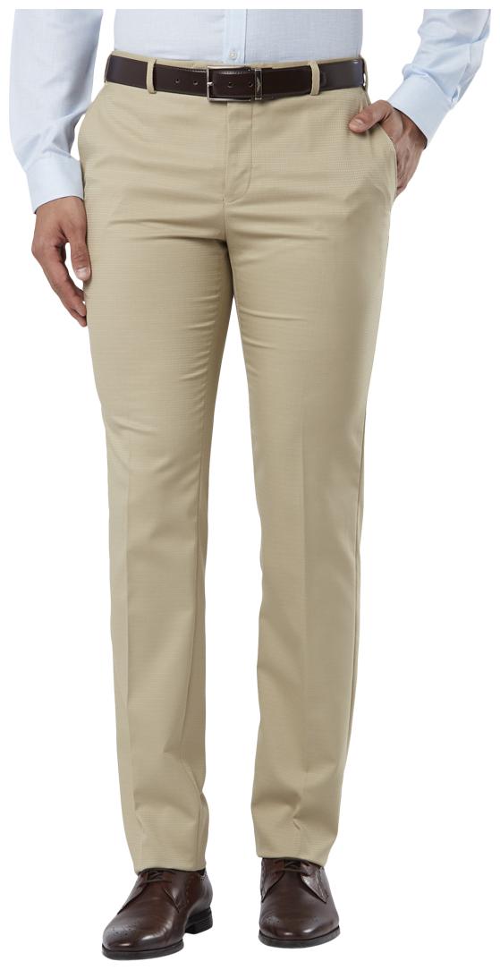 

Raymond Men Textured Slim Fit Formal Trouser - Beige