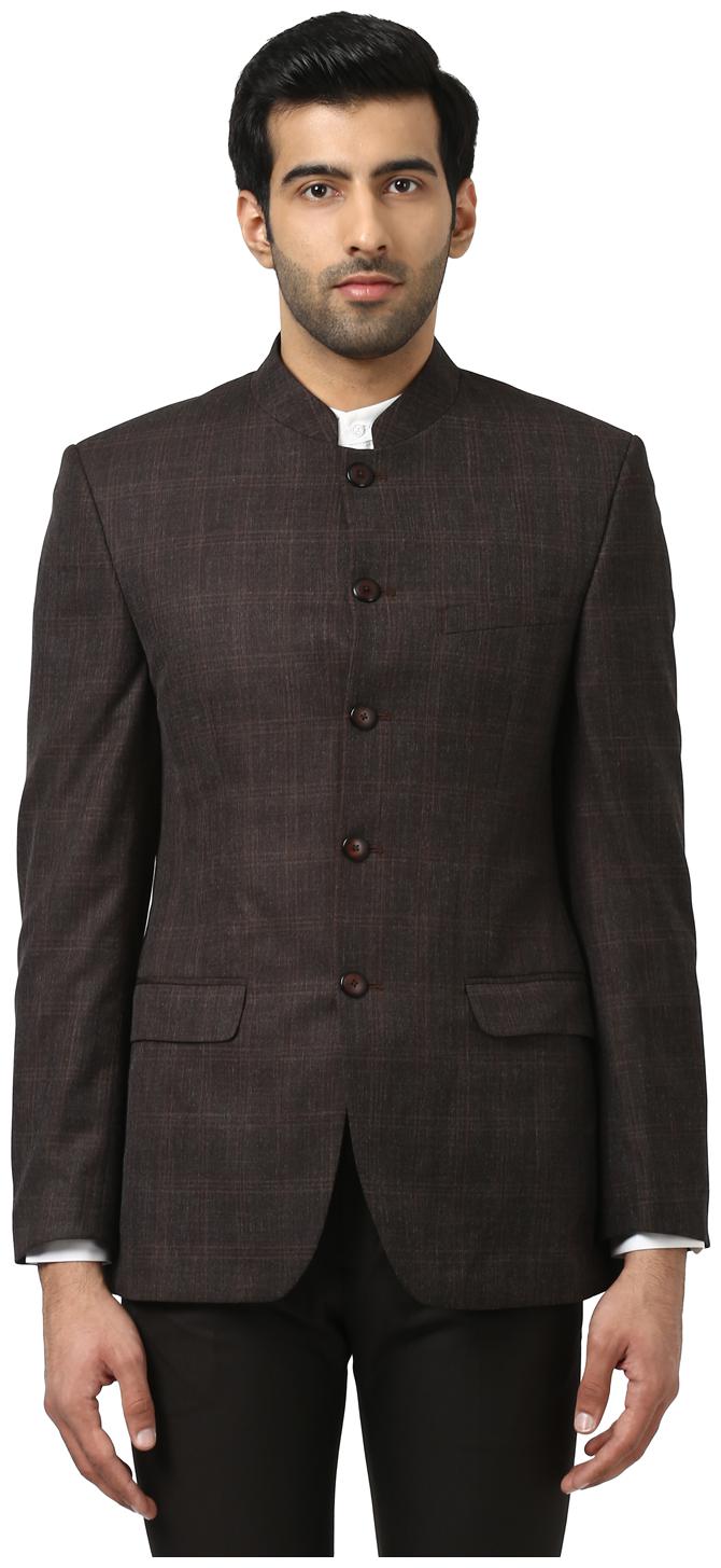 

Raymond Men Brown Checked Regular fit Single Breasted Blazer
