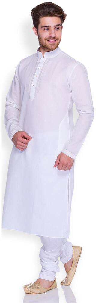 Raymond White Cotton Kurta Pyjama