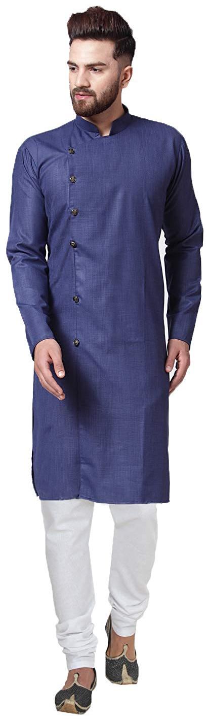 

RC Ethnic Blue Cross Cotton Kurta Pyjama Set For Men