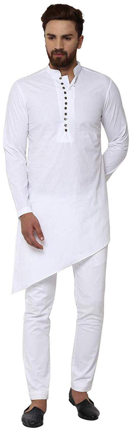 

RC Ethnic White Solid Kurta and Pyjamas