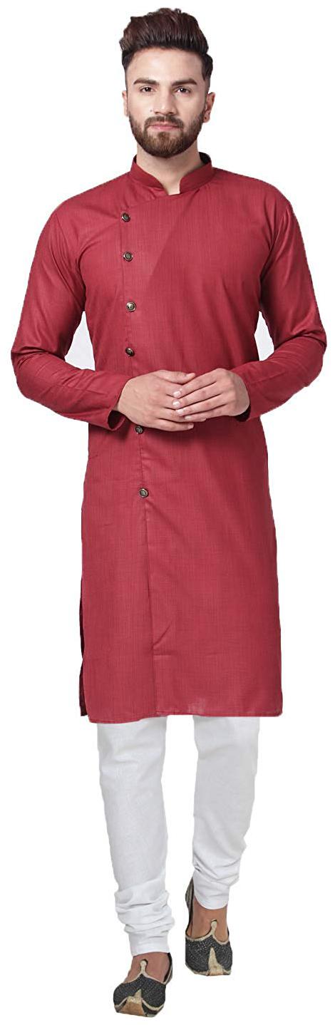 

RC Ethnic Maroon Cross Cotton Kurta Pyjama Set For Men