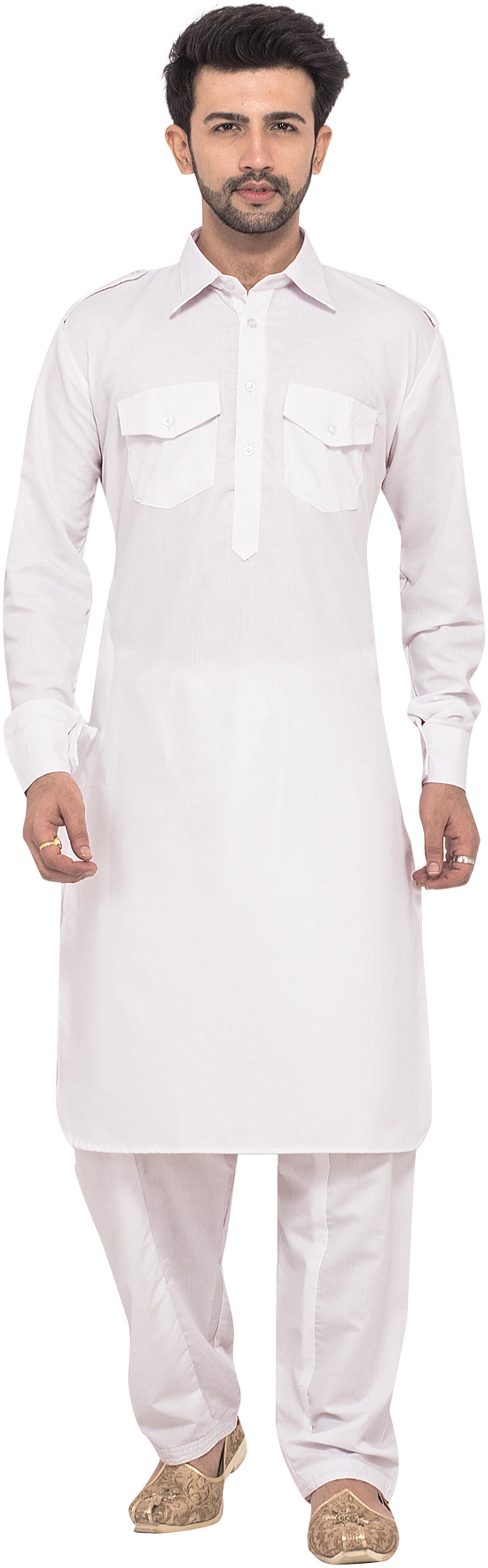 

RC Ethnic White Cotton Pathani For Men