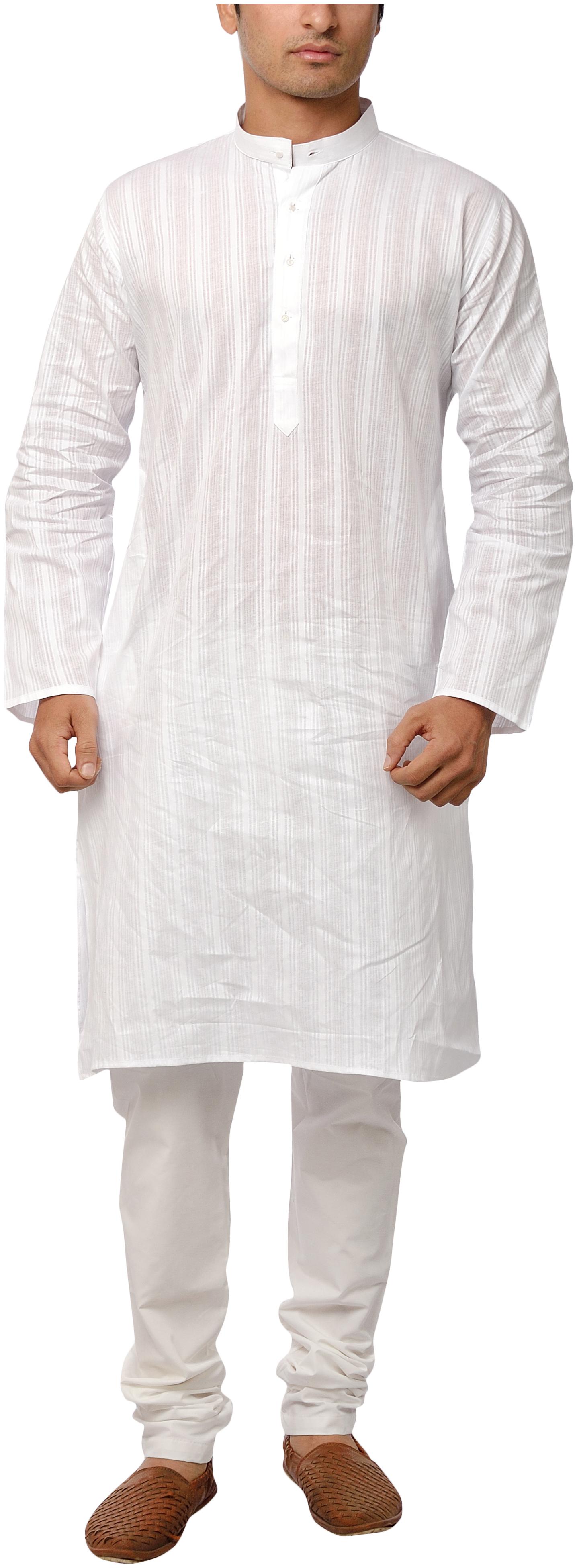 

RC Ethnic White Cotton Kurta Pyjama Set For Men