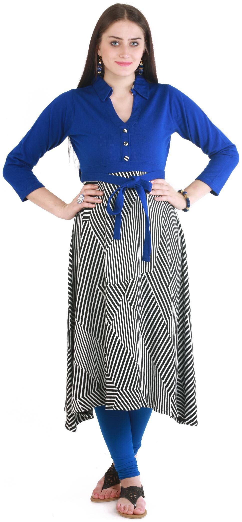 

Rebecca Women Blue Solid Straight Kurta