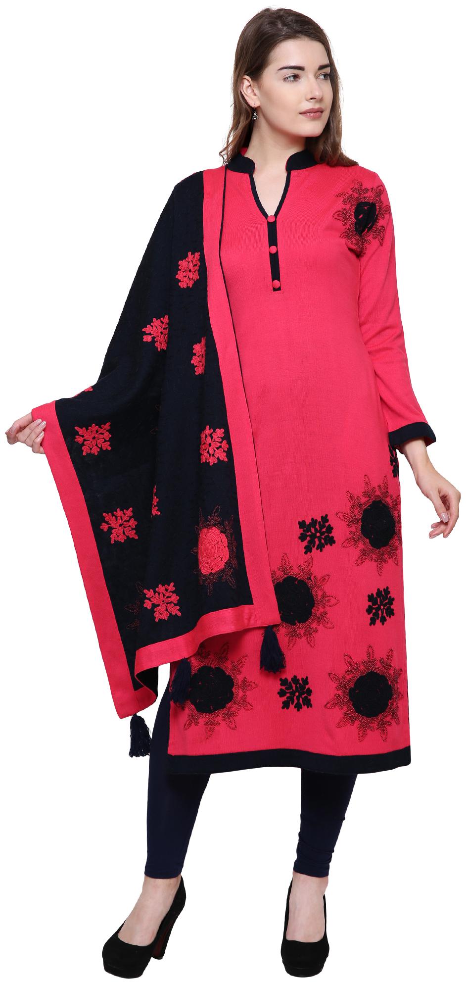 

Rebecca Women Pink Embroidered Straight Kurta