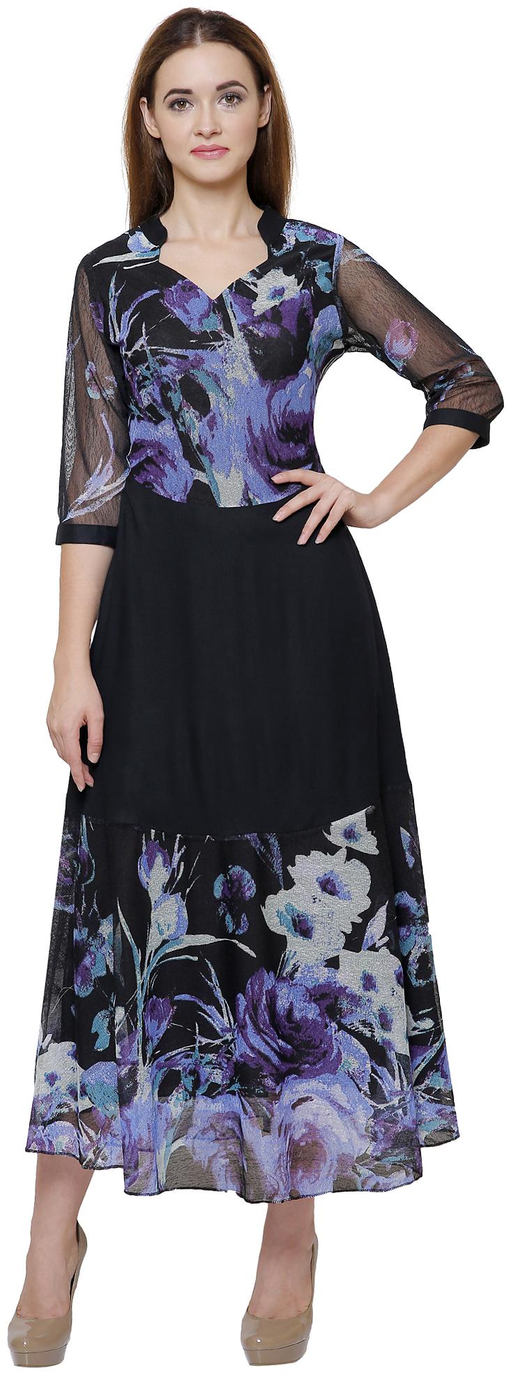 

Rebecca Purple Floral Empire dress