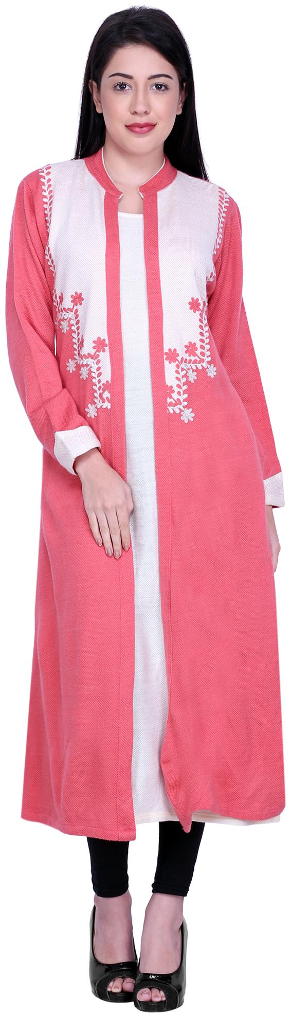 

Rebecca Women Pink Embroidered Straight Kurti