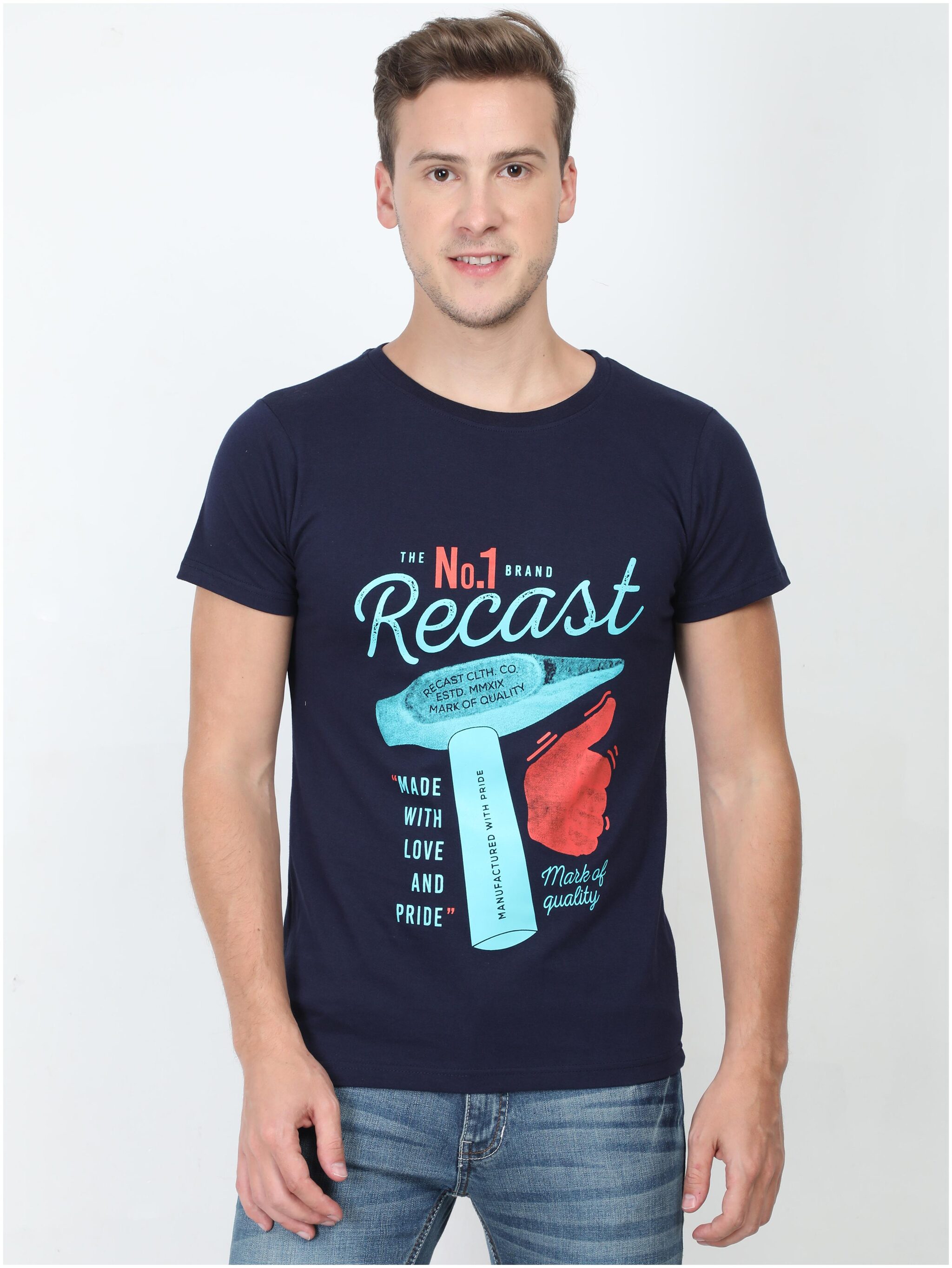

Recast Men Navy blue Regular fit Cotton Round neck T-Shirt - Pack Of 1