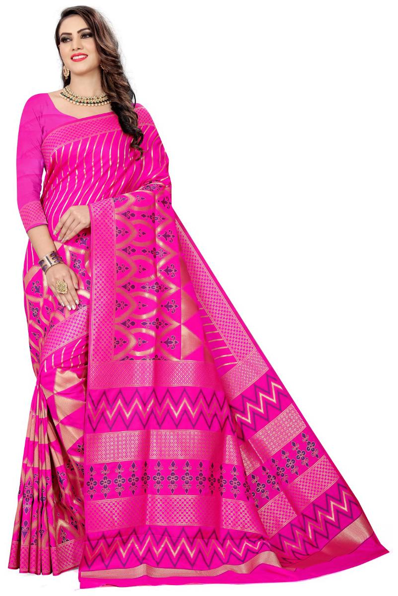 

RECTIFIER Ethical Spot Jacquard Woven Pink Designer Saree For Women