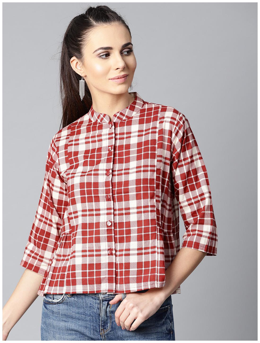 

AASI- HOUSE OF NAYO Women Printed Regular top - Red
