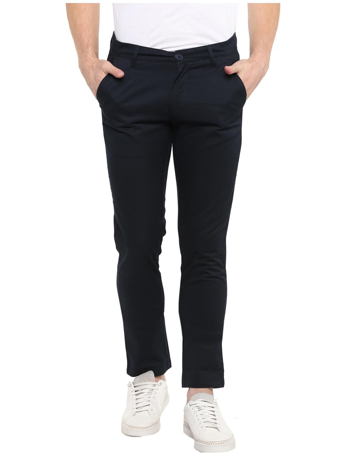 

Red Chief Men Blue Solid Regular fit Regular trousers