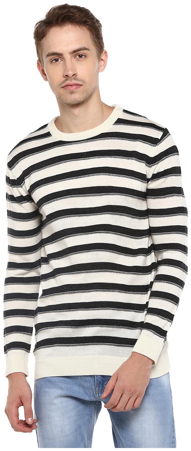 

Red Chief Men Black White Round neck Pullover