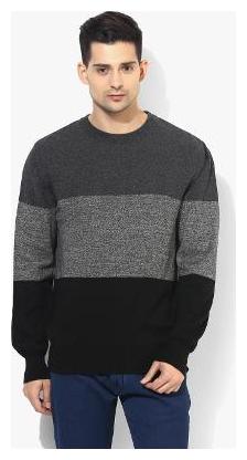 

Red Chief Men Black Round neck Pullover